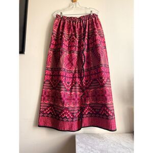 Vintage Maxi Skirt w/ fun ruffle opening, Women's XL